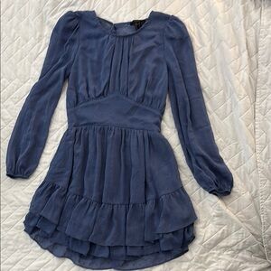 Elegant Blue Long Sleeve Dress
